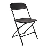 Chaises pliantes en plastique pour événements, avec structure métallique noire, mobilier d'extérieur moderne, chaises de jardin robustes en plastique, vente en gros
