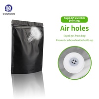 Sachet de café personnalisé à fond plat, imprimé en gravure, refermable, noir et blanc, en plastique, emballage anti-humidité