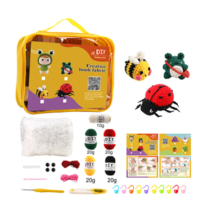 Đan Ladybug + ếch + Bee Crochet Kit người mới bắt đầu handmade DIY len Craft Crochet Kit động vật - Product Image 1