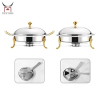 Chauffe-plats de table rond en acier inoxydable Mini chauffe-plats pour marmites Buffet Ensemble de restauration pour la maison Restaurant Potlucks