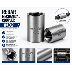 Acoplador Mecánico de Acero M32 Duradero para una Conexión Confiable de Barras de Refuerzo en Proyectos de Construcción e Infraestructura - Product Image 2