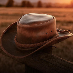 Sombrero de Vaquero de Cuero Genuino para Hombre, con Logotipo Personalizado, Producto de Venta Caliente, para Uso en Exteriores, Estilo Clásico, de Alta Calidad - Product Image 2