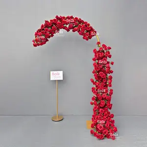 하이 퀄리티 로맨틱 로즈 스탠드 탑 테이블 러너 꽃 배열 웨딩 테이블 장식 및 기타 이벤트 장식