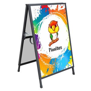 Custom Outdoor Portable Double-Sided Metal A-Frame Sidewalk Sign <b>Poster</b> Stand for Advertising Boards Black 60x90cm Waterproof - Product Image 1