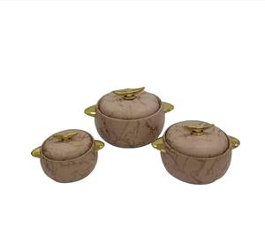 Olla Térmica Aislada Estilo Real Gris Oscuro 1L 2L 3.5L <span class=keywords><strong>con</strong></span> Asas Ergonómicas Doradas para Mantener Alimentos Calientes - Product Image 1