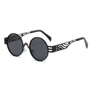 Lunettes <span class=keywords><strong>de</strong></span> soleil rondes steampunk à monture métallique, nouvelle mode, verres dégradés, légères - Product Image 5
