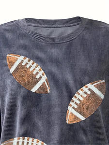 <span class=keywords><strong>Felpa</strong></span> da <span class=keywords><strong>donna</strong></span> con cordonata di paillettes grigie felpe da calcio morbide - Product Image 2