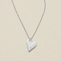 Collier Cœur Personnalisé avec Initiales Gravées en Acier Inoxydable Plaqué Or 18K, Bijou Étanche et Inaltérable pour Couple, Certifié REACH