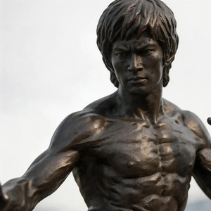 Statue en bronze artisanale sur mesure grandeur nature de l'acteur chinois célèbre de <span class=keywords><strong>kung</strong></span>-<span class=keywords><strong>fu</strong></span> <span class=keywords><strong>Bruce</strong></span> <span class=keywords><strong>Lee</strong></span> pour extérieur, salle de sport et espaces publics - Product Image 5