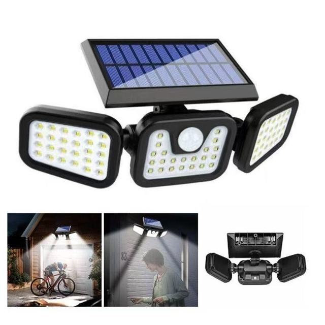 LED Lights ABS PC Waterproof IP65 Outdoor Solar Garden Light,74LED Three Modes Sensor Solar Wall LED Lights