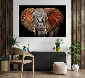 Impression sur toile HD moderne pour la décoration <span class=keywords><strong>de</strong></span> salon, impression UV, encre écologique, éléphant, <span class=keywords><strong>coucher</strong></span> <span class=keywords><strong>de</strong></span> <span class=keywords><strong>soleil</strong></span>, animal, faune africaine, art mural - Product Image 1