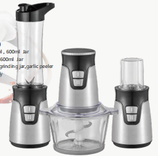 Robot culinaire multifonction 3-en-1 <span class=keywords><strong>pour</strong></span> bébé : mixeur, hachoir à viande, coupe-légumes électrique en acier inoxydable 500W, petit modèle - Product Image 5