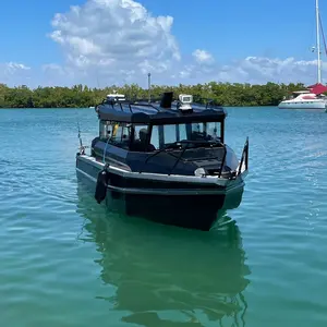 Bateau de pêche de loisir en aluminium, certifié CE, 7.5m, entièrement cabine