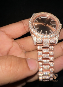 Reloj de Diamantes de Lujo con Moissanita de Diseño Clásico, Reloj de Diamantes con Moissanita para Hombre - Product Image 5