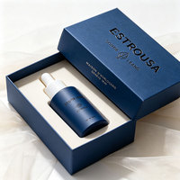 Flacon en verre à pipette de 30 ml et 50 ml pour huile à barbe, sérum, aromathérapie, soin de la peau, avec couvercle et base personnalisés, emballage en boîte