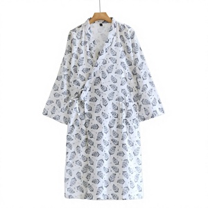 2026 Vestaglia Kimono da <span class=keywords><strong>Uomo</strong></span> in <span class=keywords><strong>Cotone</strong></span> con Lacci, Taglia Grande, Stile Giapponese, Sottile, Primavera Estate Autunno, Vestibilità Ampia - Product Image 3