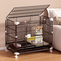 Chenil superposable pour animaux de compagnie Chien Villa Cage de transport en fil de fer Fermeture à bouton Boîte de protection solide à roulettes pour cage intérieure pour petit chien
