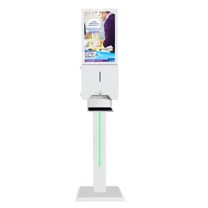 Advertising Digital Signage 21.5inch LCD Screen Display With Automatic Hand Sanitizer Dispenser Kiosk