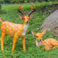Nouvelle sculpture de cerf en résine FRP réaliste en 3D, éclairage festif LED lumineux IP66, décoration de Noël, Pâques, ODM