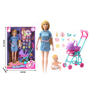 Set de Juego de Muñecas Princesa con Cochecito Desmontable, Bebé de Juguete y Accesorios de Guardería, Juguete de Simulación de Niñera - Product Image 1
