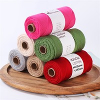 2mm Hollow Carded Cotton Yarn for Hand Knitting and Crochet DIY Crochet Bag & Hat Round-Strand Pearl Wool Yarn
