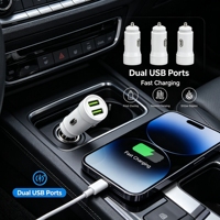 Chargeur de voiture USB à chargement rapide avec rangement intégré pour câbles et organiseur de câbles de charge pour voiture