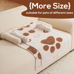 Coussin de protection pour canapé-lit pour animaux de compagnie en peluche avec rebord, tapis doux pour chien et chat, résistant aux morsures, rampe pour animaux de compagnie - Product Image 3