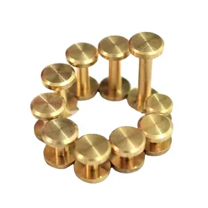 Customized machined M2 M3 M4 M5 Metal Copper Slotted flat head cap brass chicago male and female binding post screws