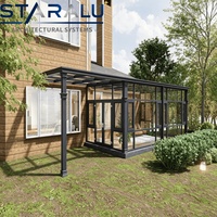 Véranda en aluminium sans entretien avec revêtement anti-UV et finition résistante aux intempéries, résistante à la décoloration et à la corrosion