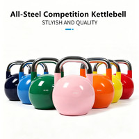 Kettlebell de compétition tout acier, acier peint or mat, équipement d'entraînement physique pour hommes et femmes