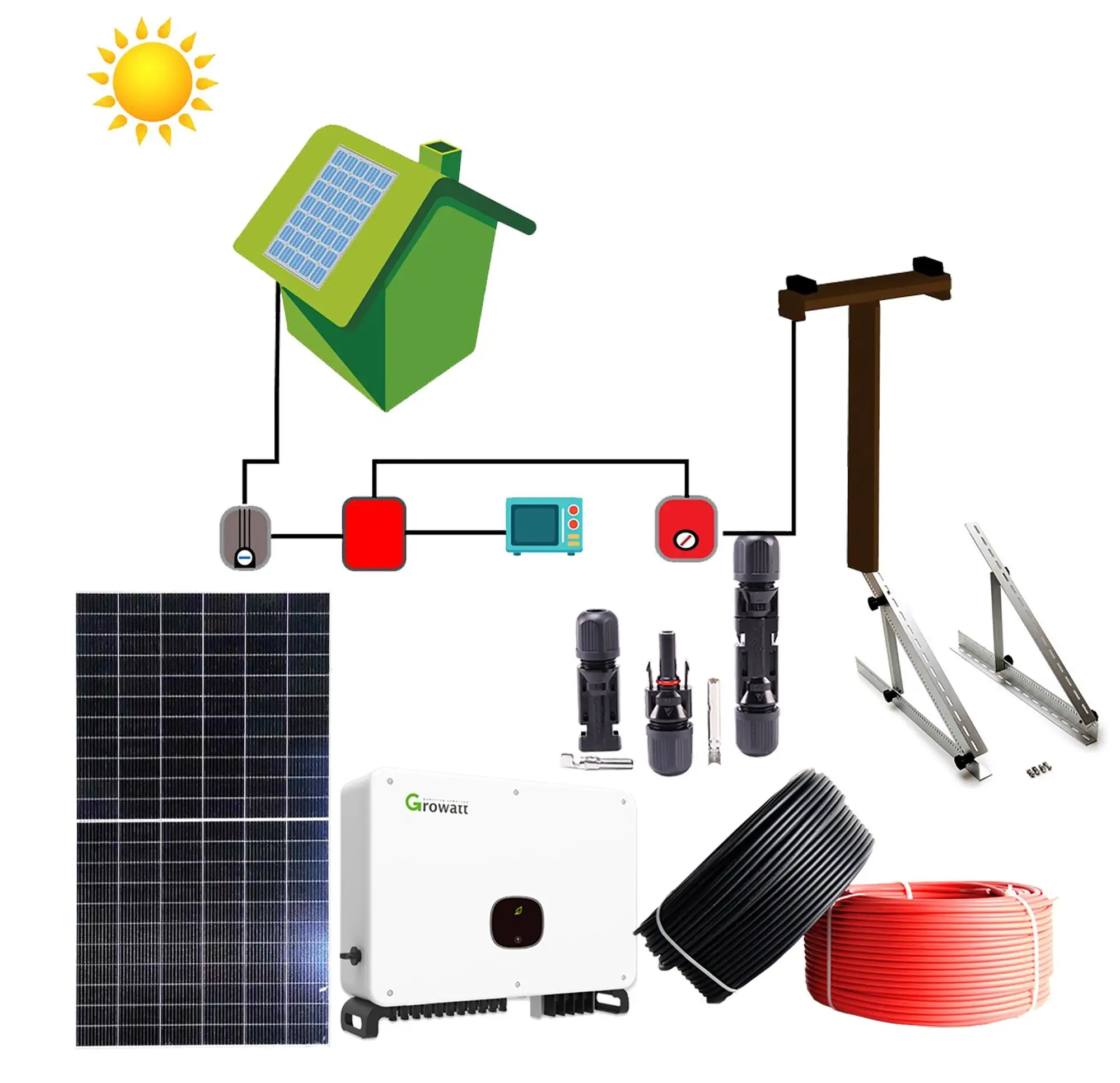 2024 новый дизайн системы солнечных панелей для дома полный комплект фотоэлектрических 5 кВт 10 кВт 15 кВт Бытовая автономная энергия