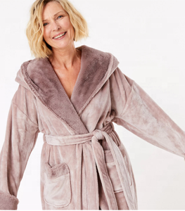 <span class=keywords><strong>Vestaglia</strong></span> lunga in <span class=keywords><strong>pile</strong></span> con finiture in pelliccia sintetica rosa all'ingrosso - Product Image 4