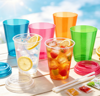 Gobelets jetables en plastique recyclables multicolores pour fêtes, anniversaires, mariages, pique-niques et boissons – Vente en gros