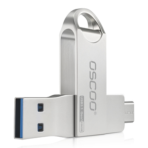 ใหม่ oscoo 2-in-1แฟลชไดรว์3.1ชนิด <span class=keywords><strong>USB</strong></span> โลโก้สีเงินแบบ2-in-C 32GB/64GB/128GB/256GB พร้อมการรับประกัน3ปี - Product Image 5