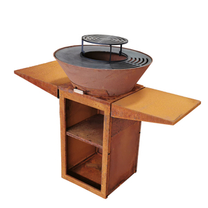 Brasero de jardin de haute qualité, facile à assembler, en acier Corten, avec <span class=keywords><strong>table</strong></span> intégrée, pour barbecue et feu de bois - Product Image 3