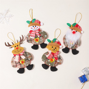 Fabric Christmas <b>Tree</b> Hanging <b>Ornaments</b> Santa Claus Reindeer Bear Snowman Pendant Plush Holiday Decor - Product Image 1