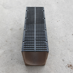 Haute résistance en forme de U polymère béton gouttière Drain eau de pluie canal de drainage linéaire béton polymère avec couvercles en <span class=keywords><strong>fonte</strong></span> - Product Image 5