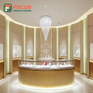 Luxury Jewelry Store Interior Display Wood <b>Frame</b> Brand Store Display Cabinet - Product Image 1