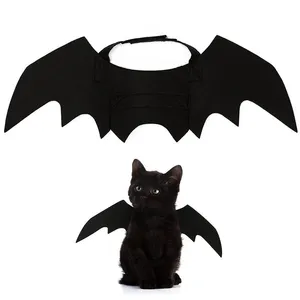 Pet Cat Bat Wings for Halloween Party Decoration, Puppy Collar Leash Cosplay Bat Costume, Cute Puppy Cat Dress Up Accessories