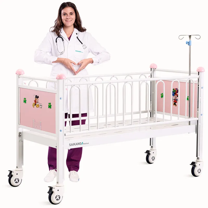 CR0q Portable Casters Newborn Medical Crib Stainless Steel Nursing Kids Pediatric Bed Babies Children Hospital Bed