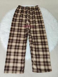 Pantalons en flanelle à carreaux <span class=keywords><strong>de</strong></span> style coréen pour femmes, taille haute, nouvelle collection automne-hiver 2025, doublés en polaire, épais, amples, décontractés, à jambes larges - Product Image 6