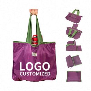 Bolsa de Compras Personalizada con Diseño Floral, Ecológica, de Gran Capacidad, Plegable, Reutilizable, Tipo Tote, de Oxford - Product Image 1