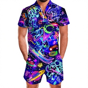 Ensemble de vêtements de nuit décontractés thermiques pour hommes en grande taille - 100% polyester - Product Image 2