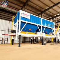 Silo à ciment horizontal portable avec châssis intégré et pieds de support pour un déplacement facile entre les chantiers