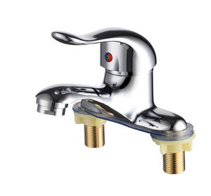 バスルーム2穴デッキマウント流域蛇口ミキサークロームメッキ真 � � 混合冷水温水タップ - Product Image 2