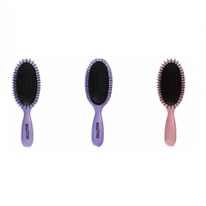 Cepillo para el cabello de nailon con cerdas puras de jabalí, con cojín, suave para desenredar, con agarre de goma antideslizante para uso doméstico - Product Image 1