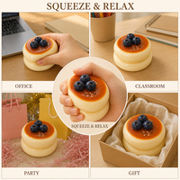Jouet Squishy Soufflé Pancake en TPR à Remontée Lente, Balle Anti-Stress à Presser, Fidget Moelleux en Forme de Dessert pour Adultes et Adolescents, Cadeau