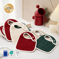 Bavoir pour bébé en forme de U, 6 couches de gaze 100% coton, logo personnalisé OEM ODM, bavoir pour tout-petits, bavoir pour enfants, OEKO-TEX CPC REACH, absorbant, vente en gros