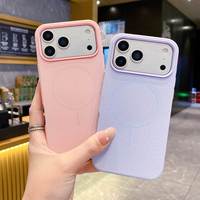Casing HP Anti-Shock TPU 2-in-1 Warna Macaron Gaya Terbaru untuk 11/12/13/14/15/16E/17 Pro Max/Promax 13pro Magnetik