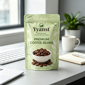 เมล็ดกาแฟพรีเมียมยี่ห้อ Yyanst 10 กรัม x 10 ซอง อาหารเสริมสมุนไพรเพิ่มพลังงาน เมล็ดกาแฟคั่วธรรมชาติ - Product Image 4